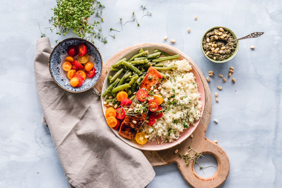 Variety of healthy foods showing meal prep options