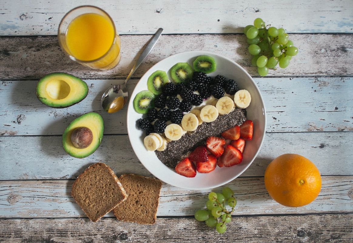 Fresh ingredients and nutritional information labels